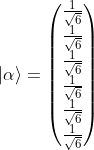 Ket vector is column vector of probability amplitudes